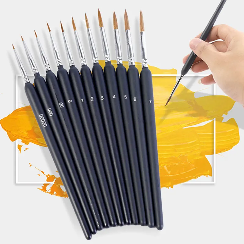 110 pz (11 pz/set) dipinto a mano sottile gancio linea penna disegno penna arte pennello forniture artistiche pennello