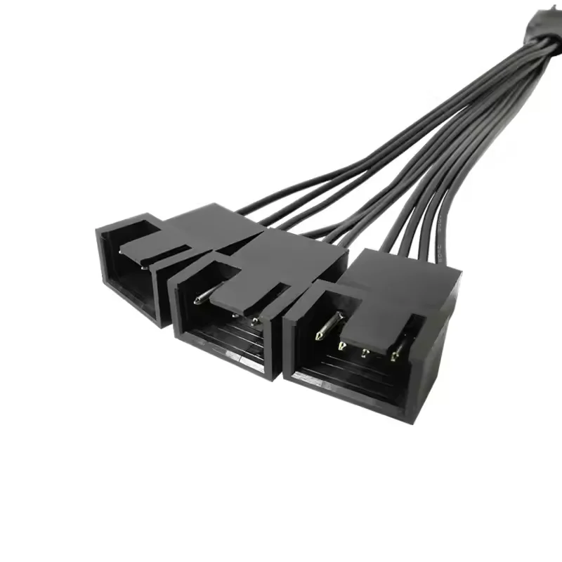 4 Pin Male Y-Splitter to 3 Way 3/4Pin Mainboard Power Cable Adapter PC Computer Case Fan 1 to 3 CPU Cooler Connecting Line