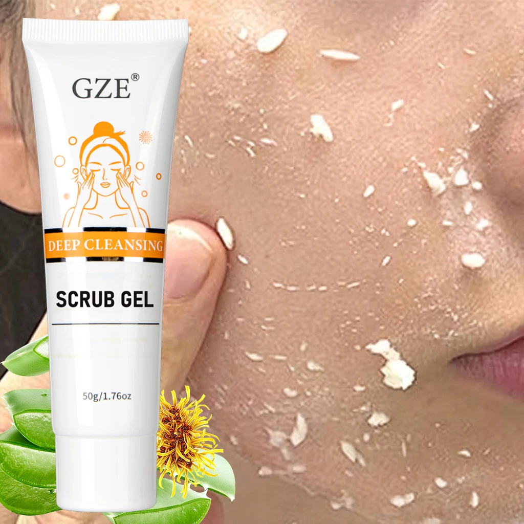 GZE Castor Oil Extract Exfoliating Gel, Face and Body Exfoliating Scrub Gel, Deep Cleansing Moisturizing Facial Exfoliator