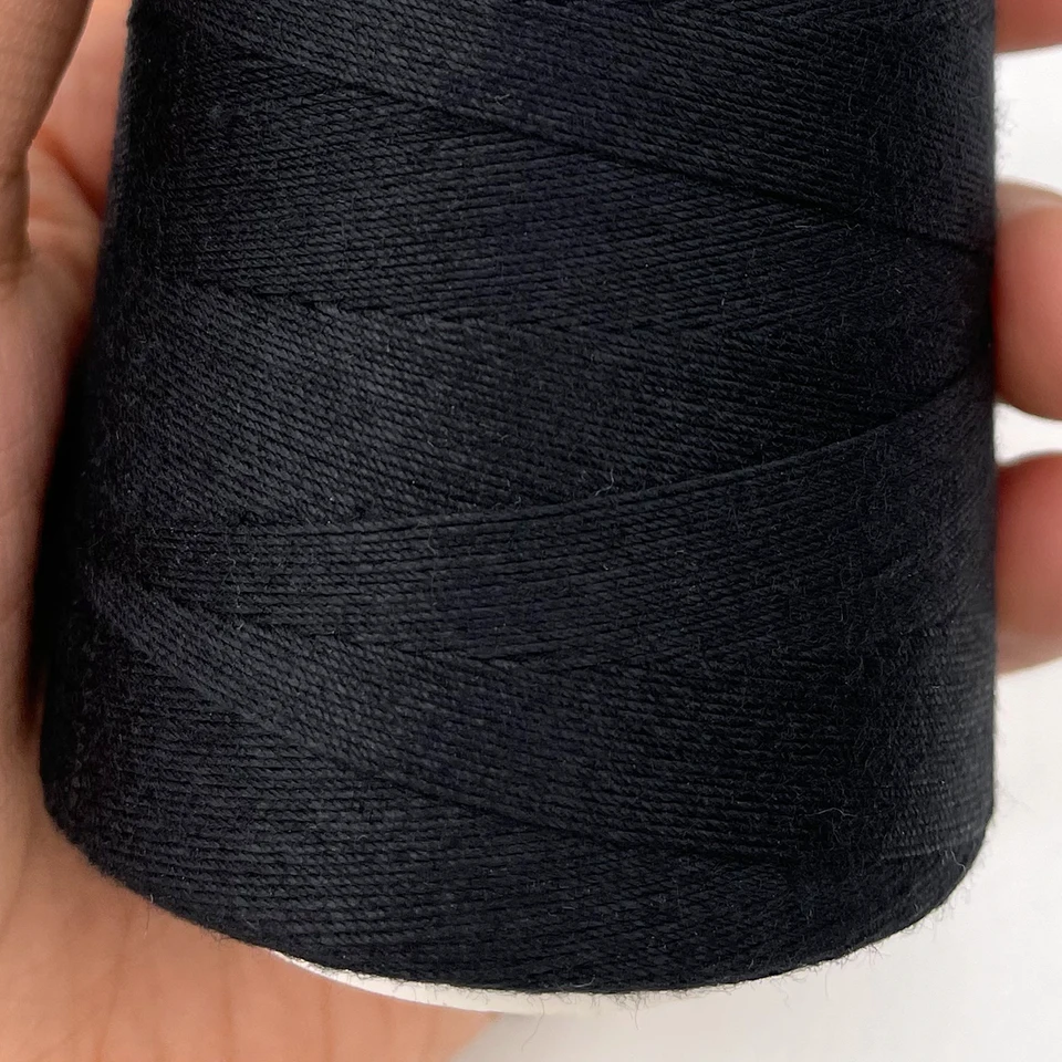 Hilo de coser grueso negro 100% poliéster para hacer pelucas, coser trenzas, hilo para extensiones de cabello para mujer 6
