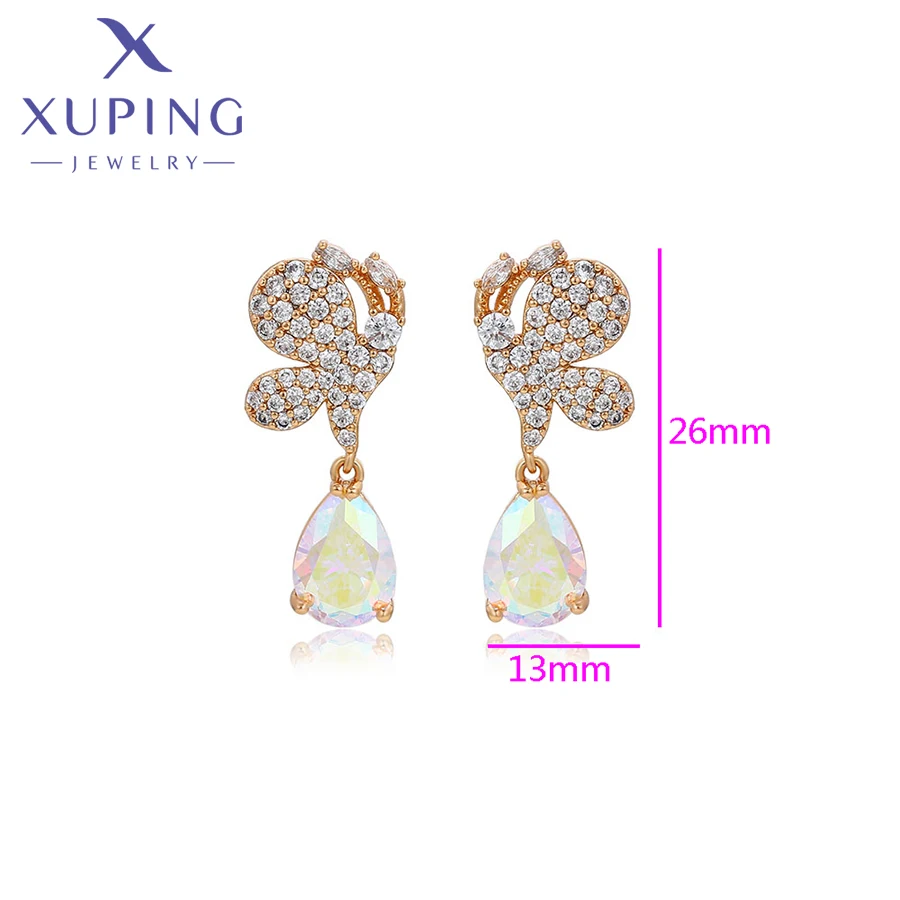 Xuping Jewelry Charm Drop Earrings AB Color Stone Gold Plating Earring for Women X000698729