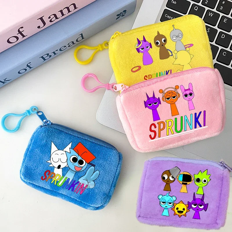 

Sprunki Plush Coin Purse Boy Girl Cute Anime Figure Wallet Mini Portable Fashion Trendy Storage Bag Backpack Pendant Accessories