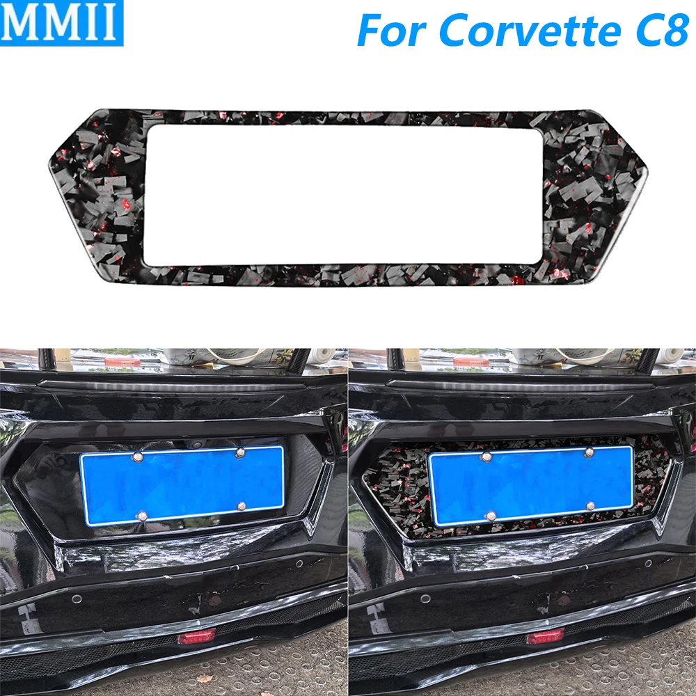 

For Chevrolet Corvette C8 2020-2025 Forged Carbon Fiber Rear Bumper Frame Panel Surround Cover Trim Car Accessories Sticker