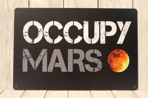Occupy Tin Metal Sign Poster Elon Musk T-shirt Look fan SpaceX DOGE-Aluminum