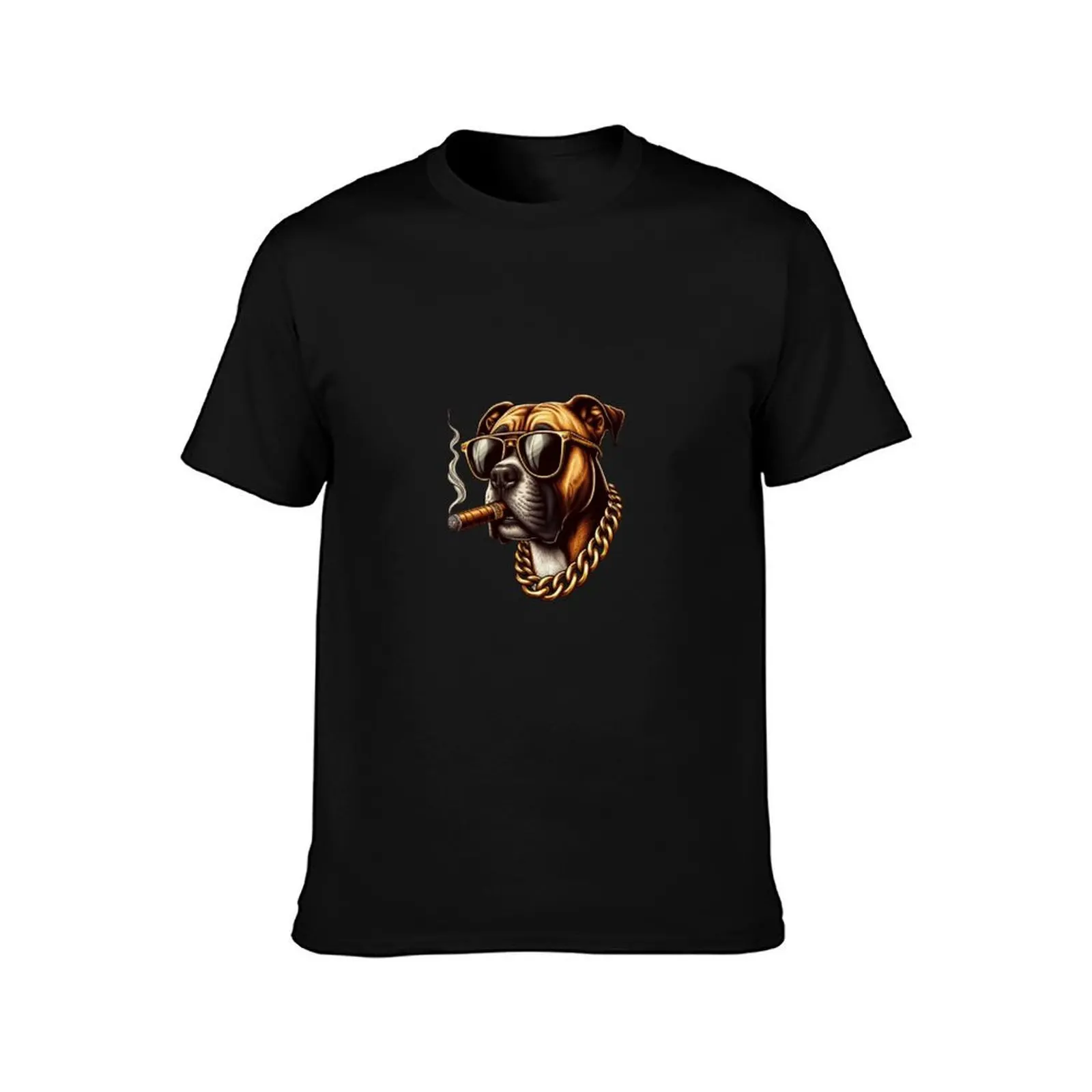 Cool dog with sunglasses, cigar and gold chain, boxer T-Shirt Cool Dry Performance T-Shirt
