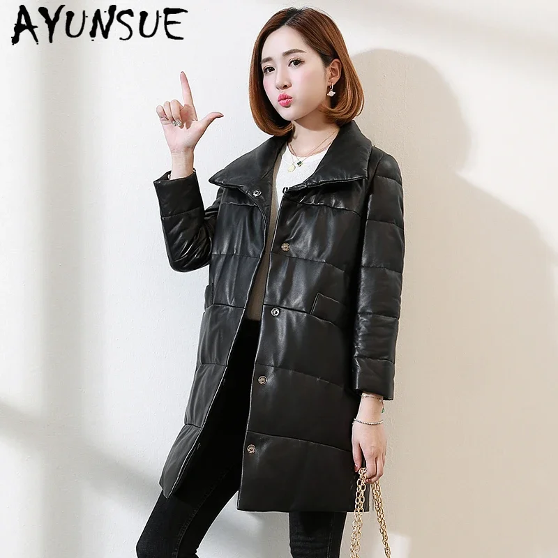 

AYUNSUE Genuine Leather Down Jacket Women Clothes 2020 Winter Jacket Women 100% Sheepskin Coat Female Parka Chaqueta Mujer L3873