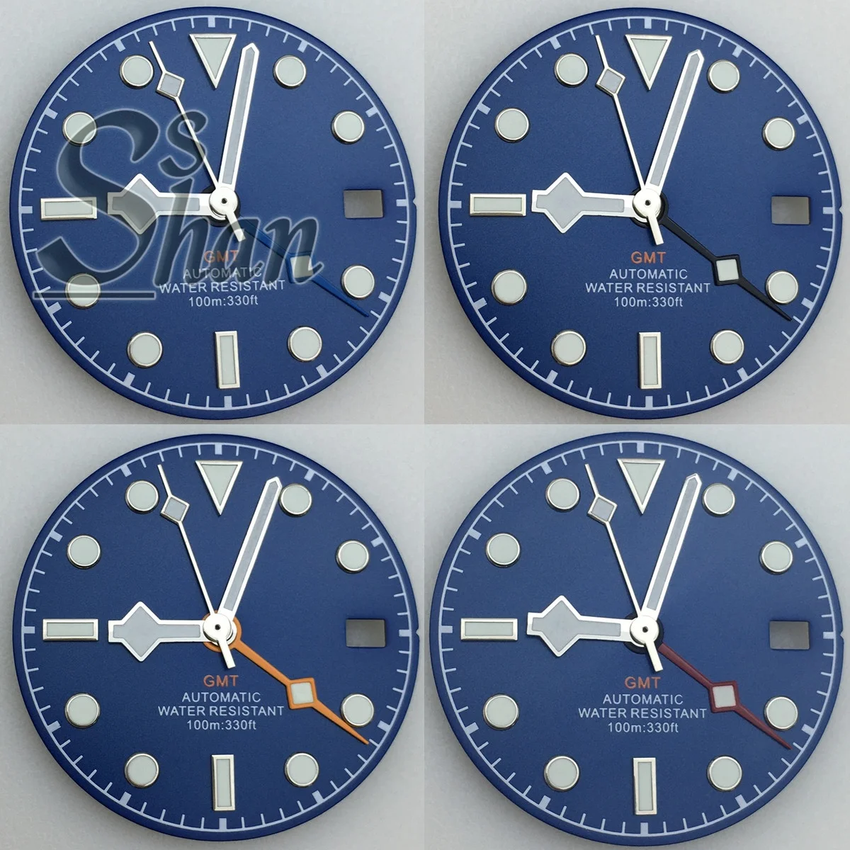 

29mm GTM blue dial and the green luminous watch hands are suitable for replacing parts of the NH34 automatic movement