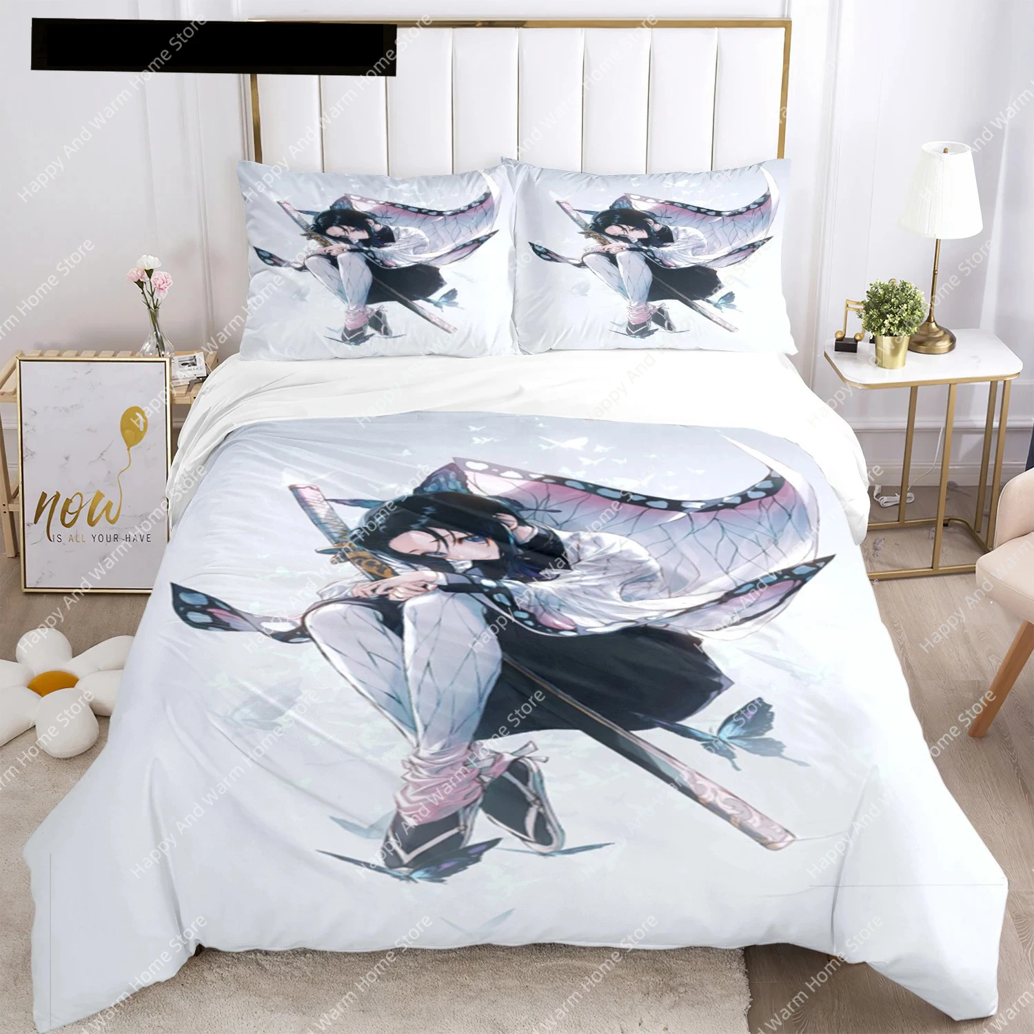 

Anime Demon Slayer Print Bedding Set 2/3pieces Nezuko Bed Linen Queen Double Single King Size Duvet Cover Set Boys Adults Gift