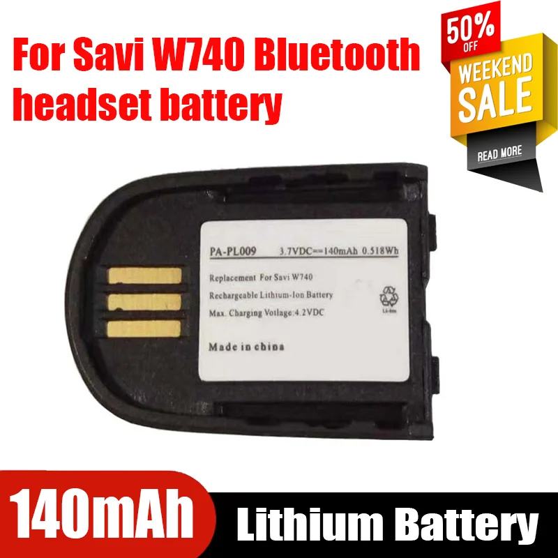 

Replacement battery PA-PL009 for Savi W740 Bluetooth headset battery 84598-01
