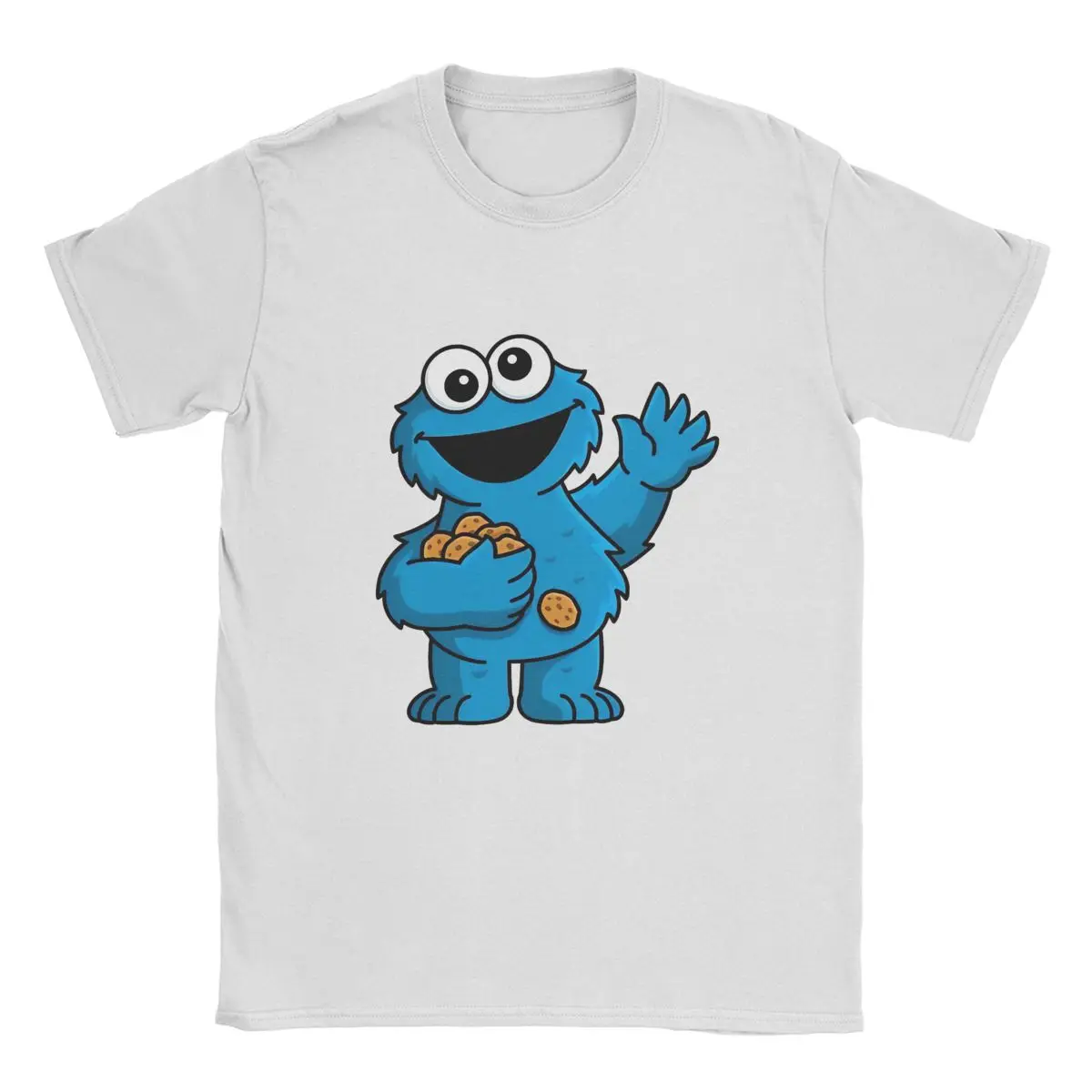 Cookie Monster T-Shirts Men Cartoon Food Kids Vintage 100% Cotton Tees Crewneck Short Sleeve T Shirt Summer Tops