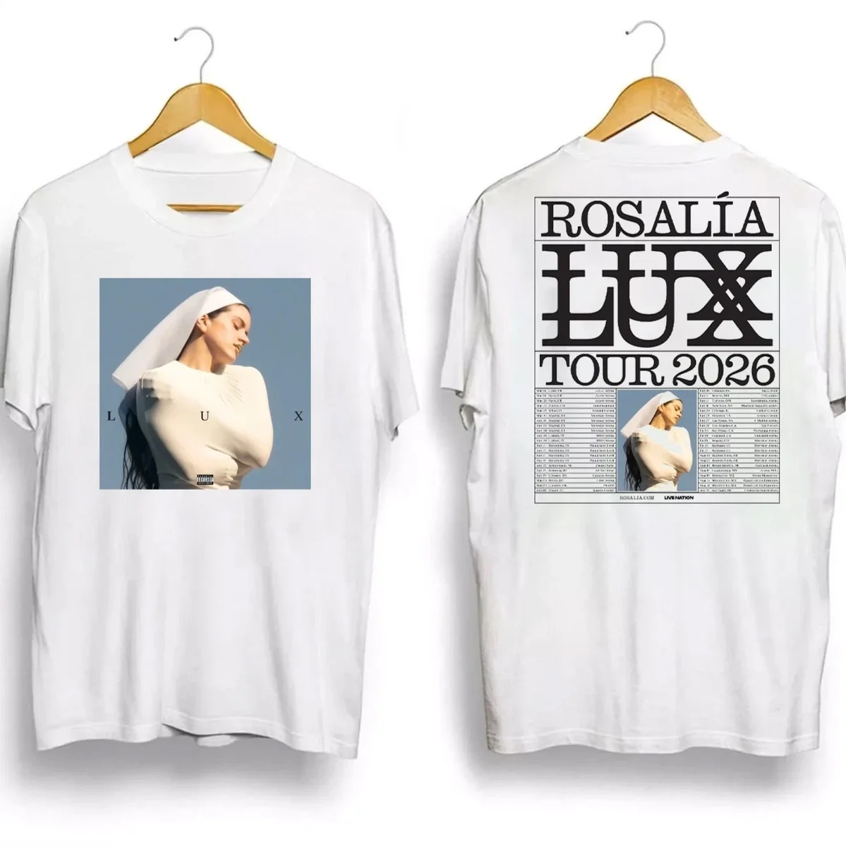 ROSALIA LUX tour 2026 T-SHIRT 2026 ROSAIA Same As Official Website High Quality Tee-shirt 100%Cotton Harajuku Round Neck TEES