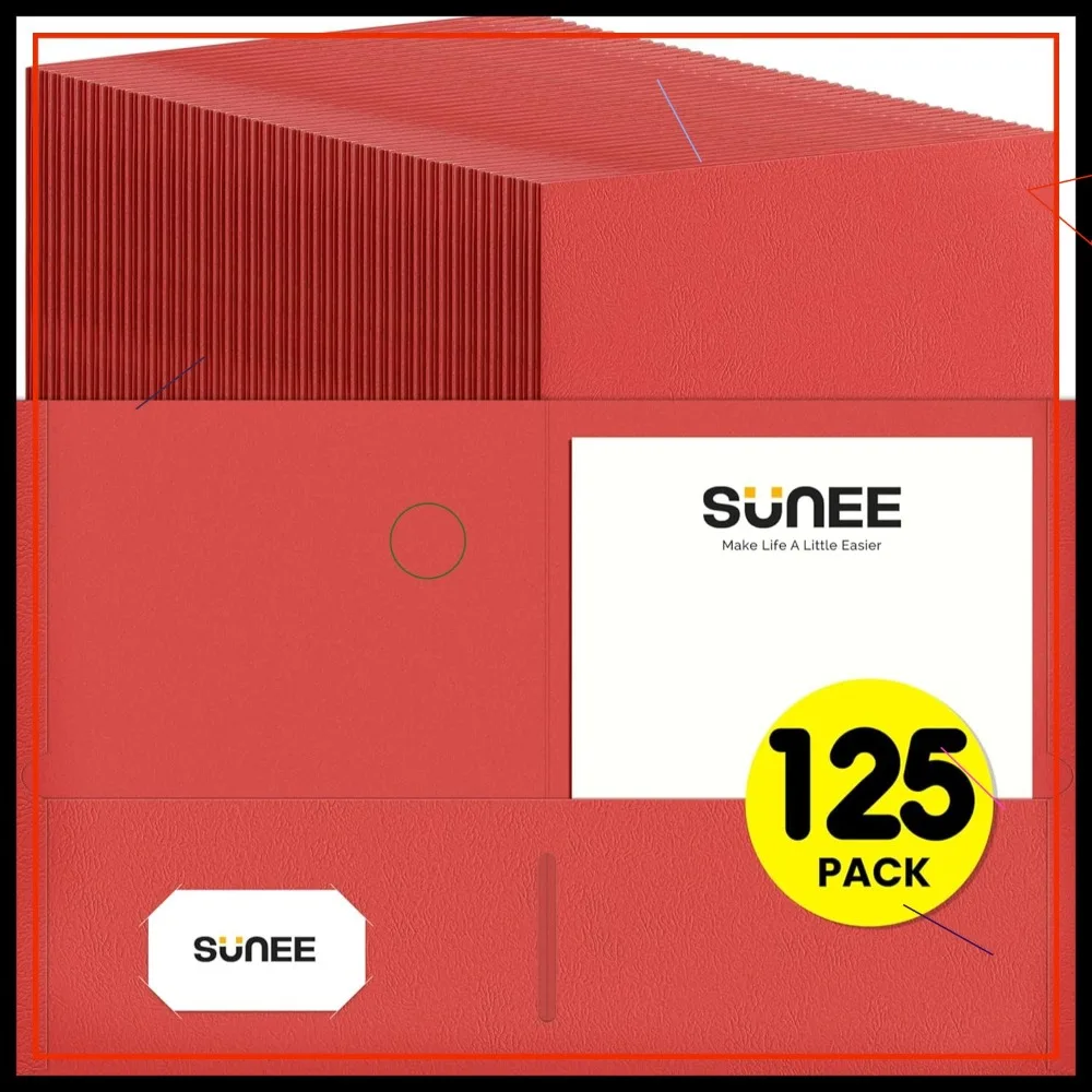 

Красные папки с двумя карманами для бумаги формата Letter, 125 штук в упаковке — идеально подходят для школы, офиса, дома и бизнеса.