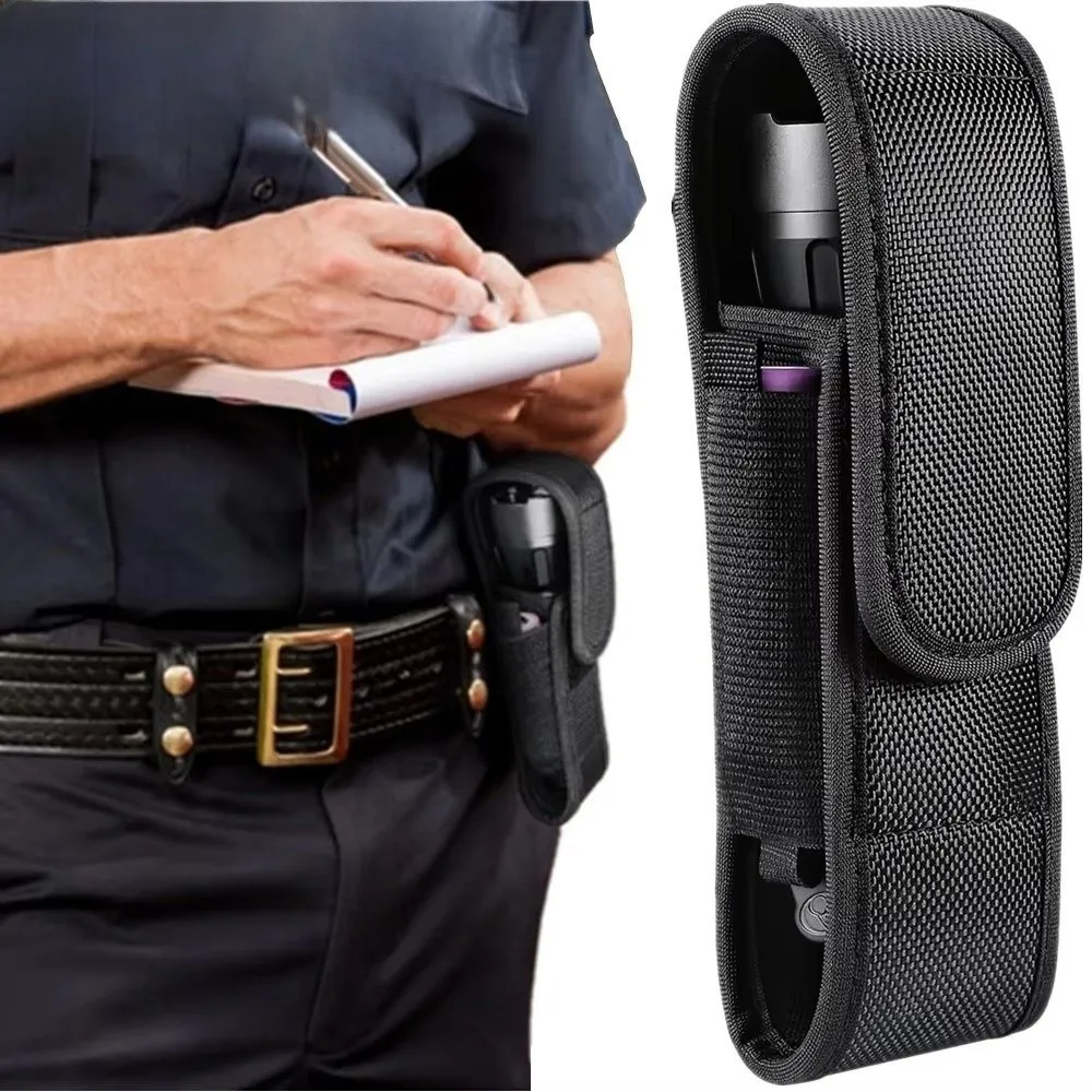 Nylon Flashlight Pouch Hook and Loop Closure Adjustable Nylon Torch Cover Belt Attachment Snap Closure Flashlight Carry Case