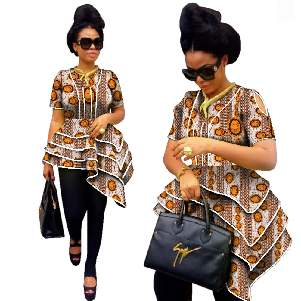 BRW Africa Style Women Modern Fashions Womens Tops Dashiki African Print Tops Shirt Plus Size M-6XL Women Clothing WY2576