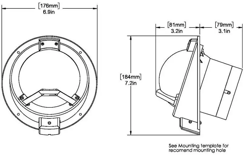 Compass, Bulkhead, 4.5" Combi w/Inclin.,Black