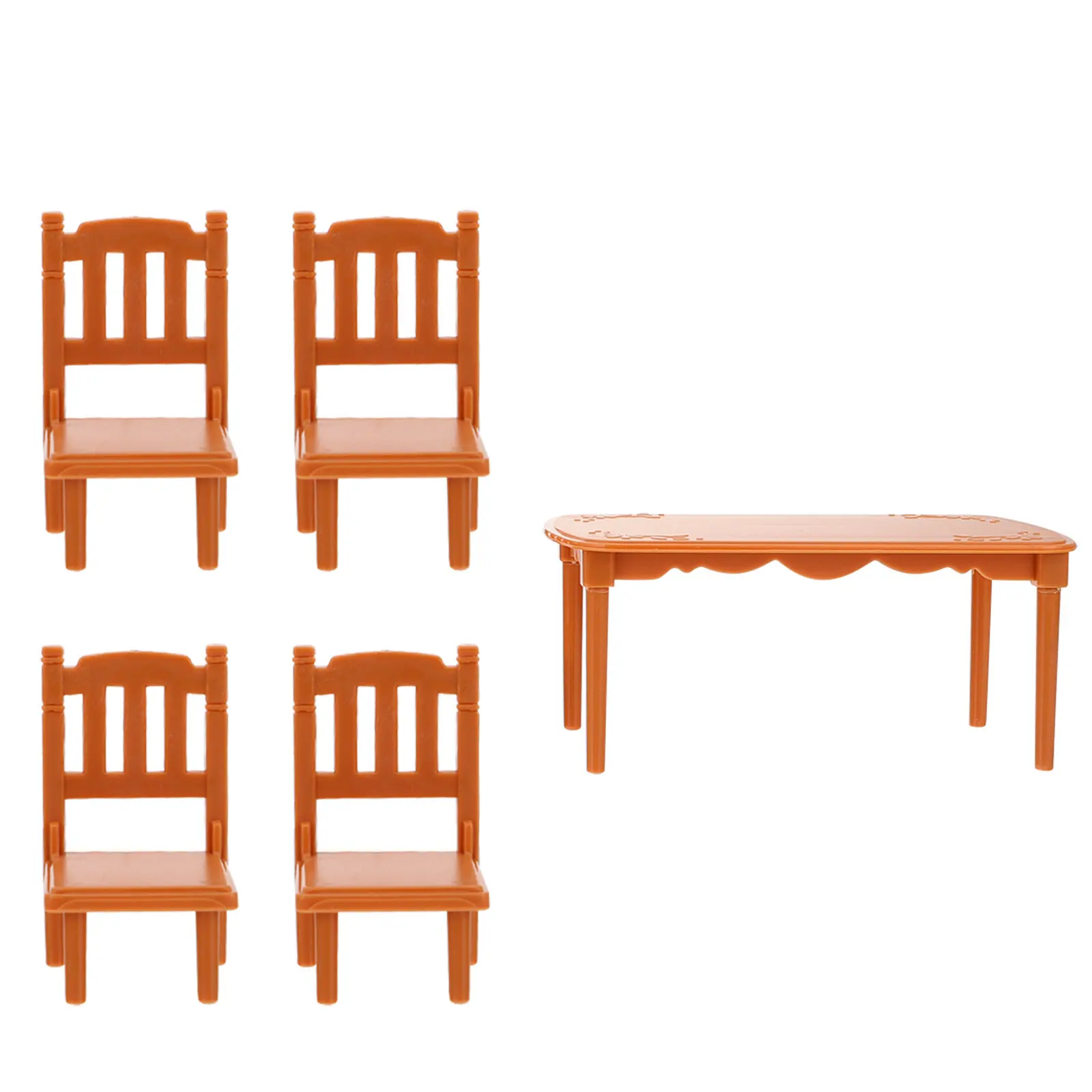 

1Set Mini Furniture Set High Quality Plastic Small Dining Table and Chair for Dollhouse Decoration Compact Lightweight Realistic