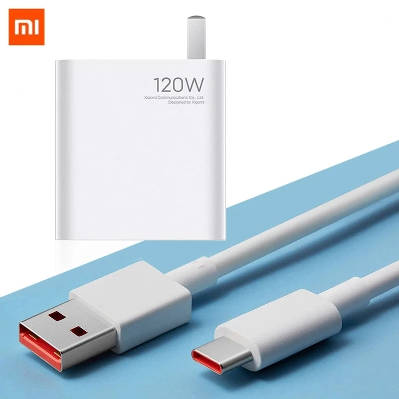 EU Original 120W Fast Charger Quick Charging Power Xiaomi 10 Redmi K30 Pro/10X Pro Poco F4 GT With Type-C Cable