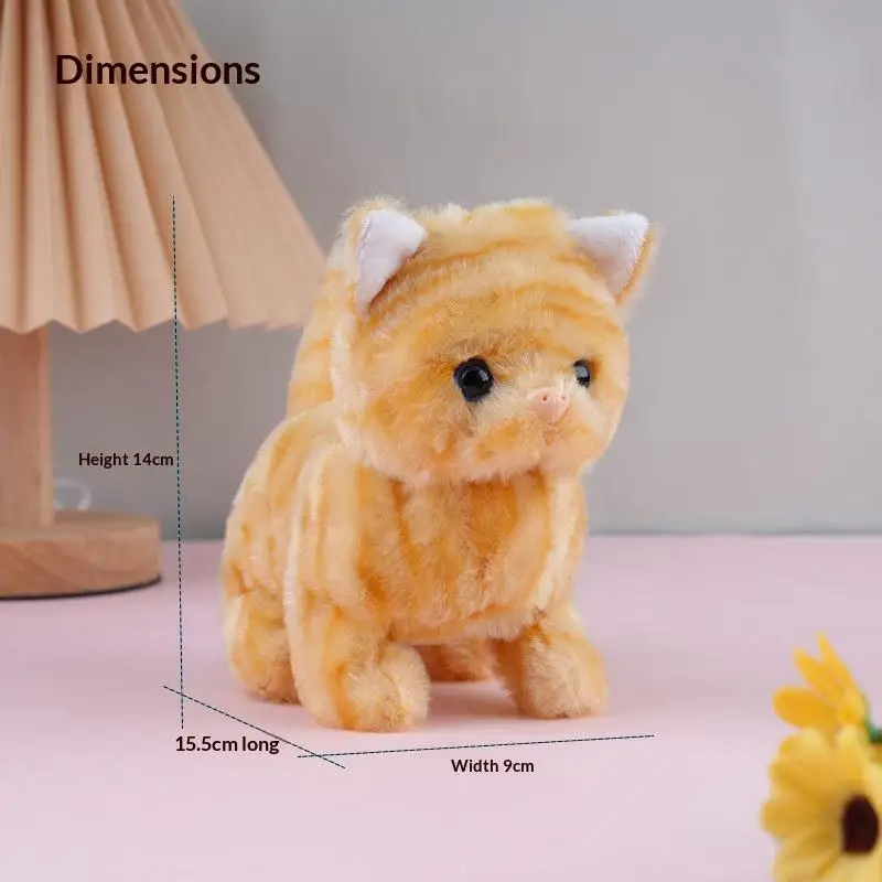 1Pc Elettrico Peluche Gatto Giocattolo Camminare Abbaiare Macchina in Movimento Simulazione Peluche Giocattolo per Animali Domestici per Gatti Gioco Interattivo e Intrattenimento ​ ​