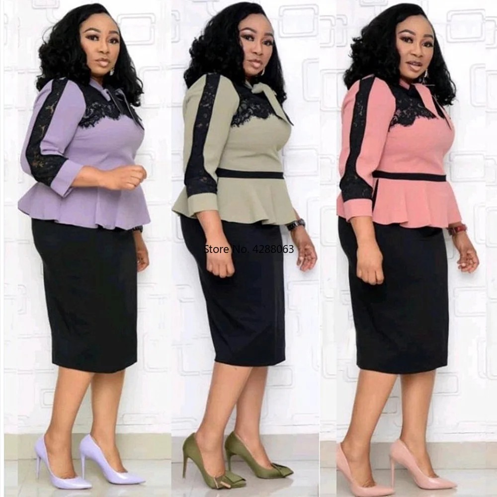 2020 Summer and Autumn African Women Long Sleeve Plus Size Knee-length Dress 2XL-6XL African Clothes for Women African Clothing