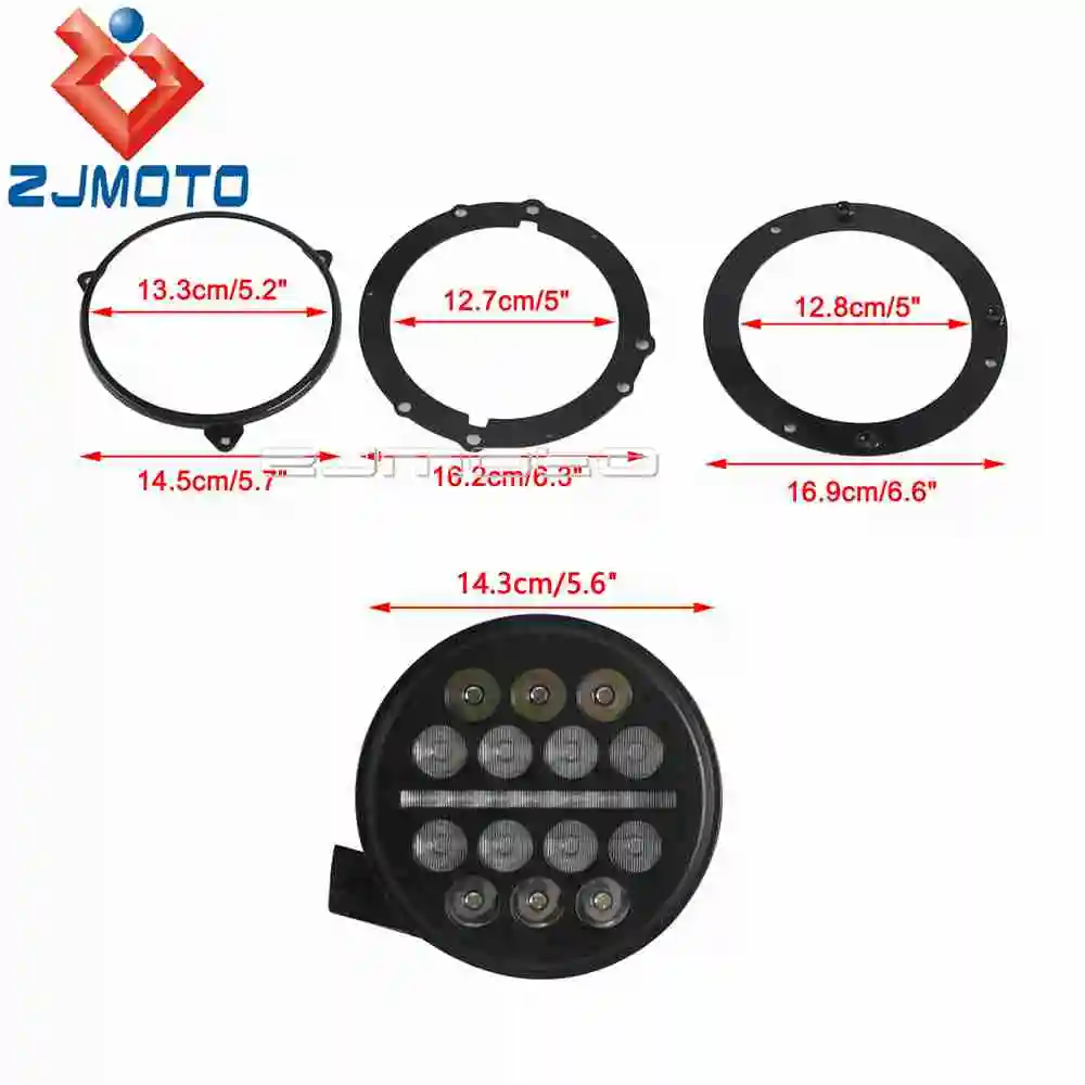 5.75 بوصة LED المصباح ث/قابل للتعديل زاوية جبل مجموعة مستديرة ل هارلي سوفتيل منخفضة رايدر ST FXLRST 22-25 EI Diablo FXRST 2022-24 #6