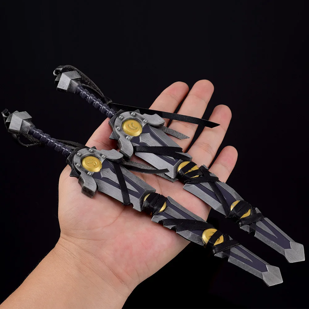 22cm Armageddon Groß schwert Schlüssel bund Wow Spiel Peripherie geräte Zwei hands chwert Ganzmetall waffe Modell Home Ornament Dekoration Handwerk