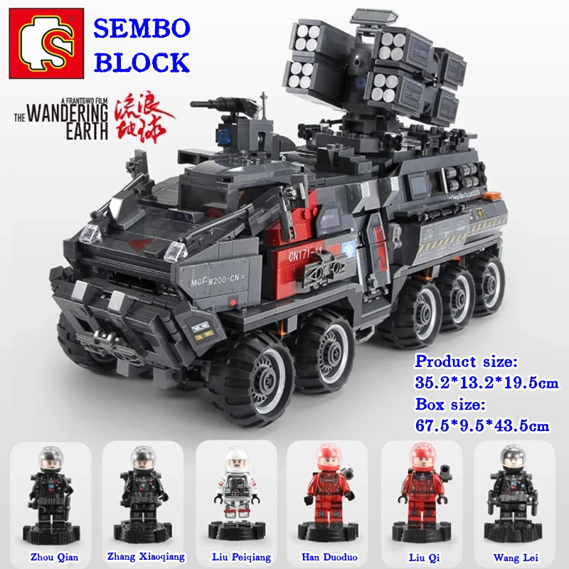 SEMBO Large Troop Carrier Building Block Wandering Earth Series Assembly Model Children's Toy Christmas Birthday Gift Figure