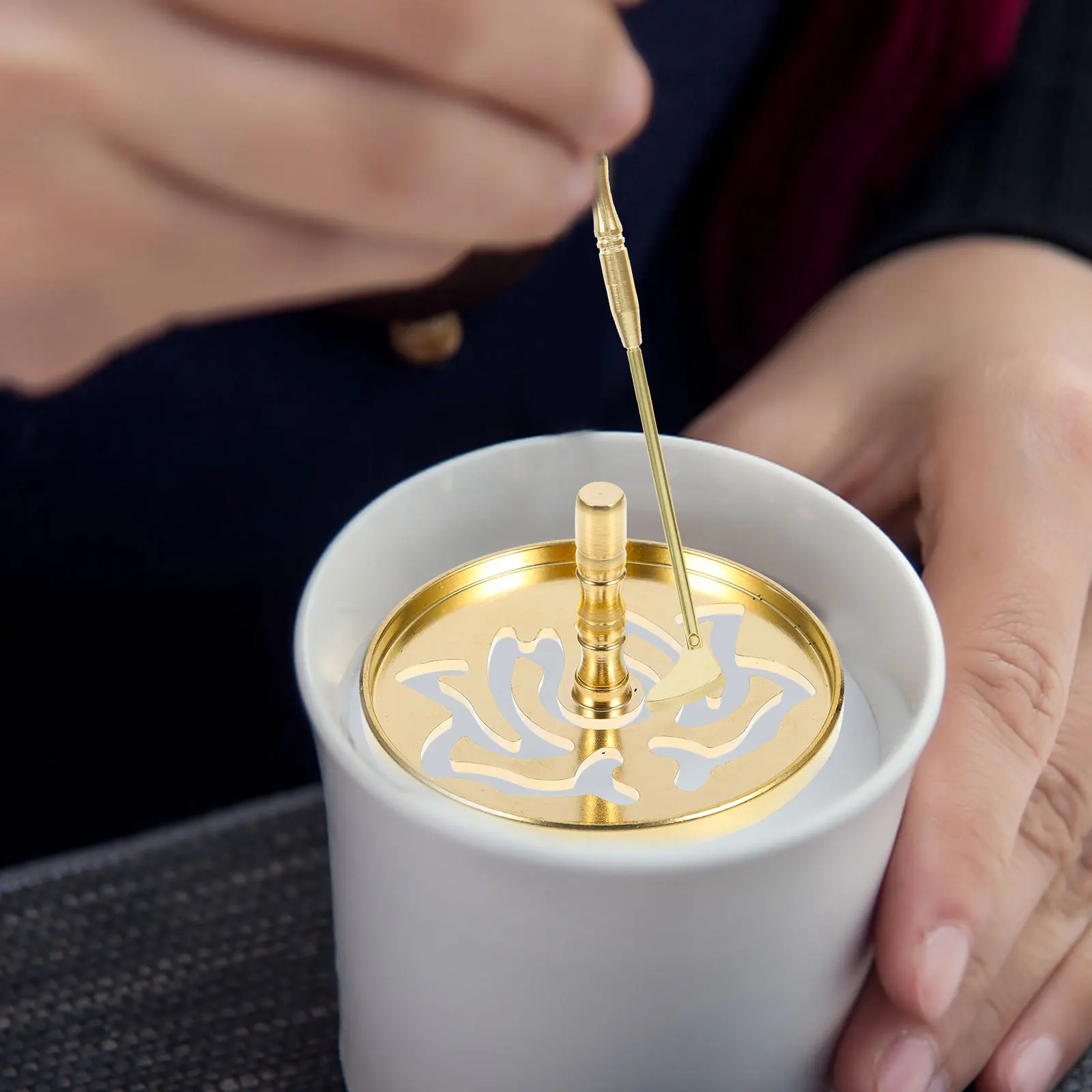 

1Set Incense Making Supplies Kit Powder Incense Burner Set Copper Material Practical Roundsmooth Edges Laborsaving Tool