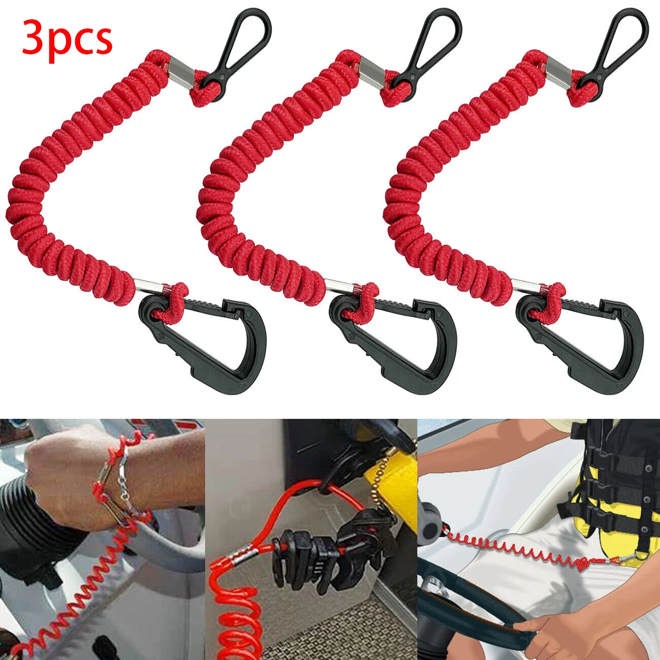 

MX 8M0092849 Boat Kill Switch Lanyard Boat Engine Emergency Stop Switch Safety Lanyard Cord Tether for Mercury Outboard Motor