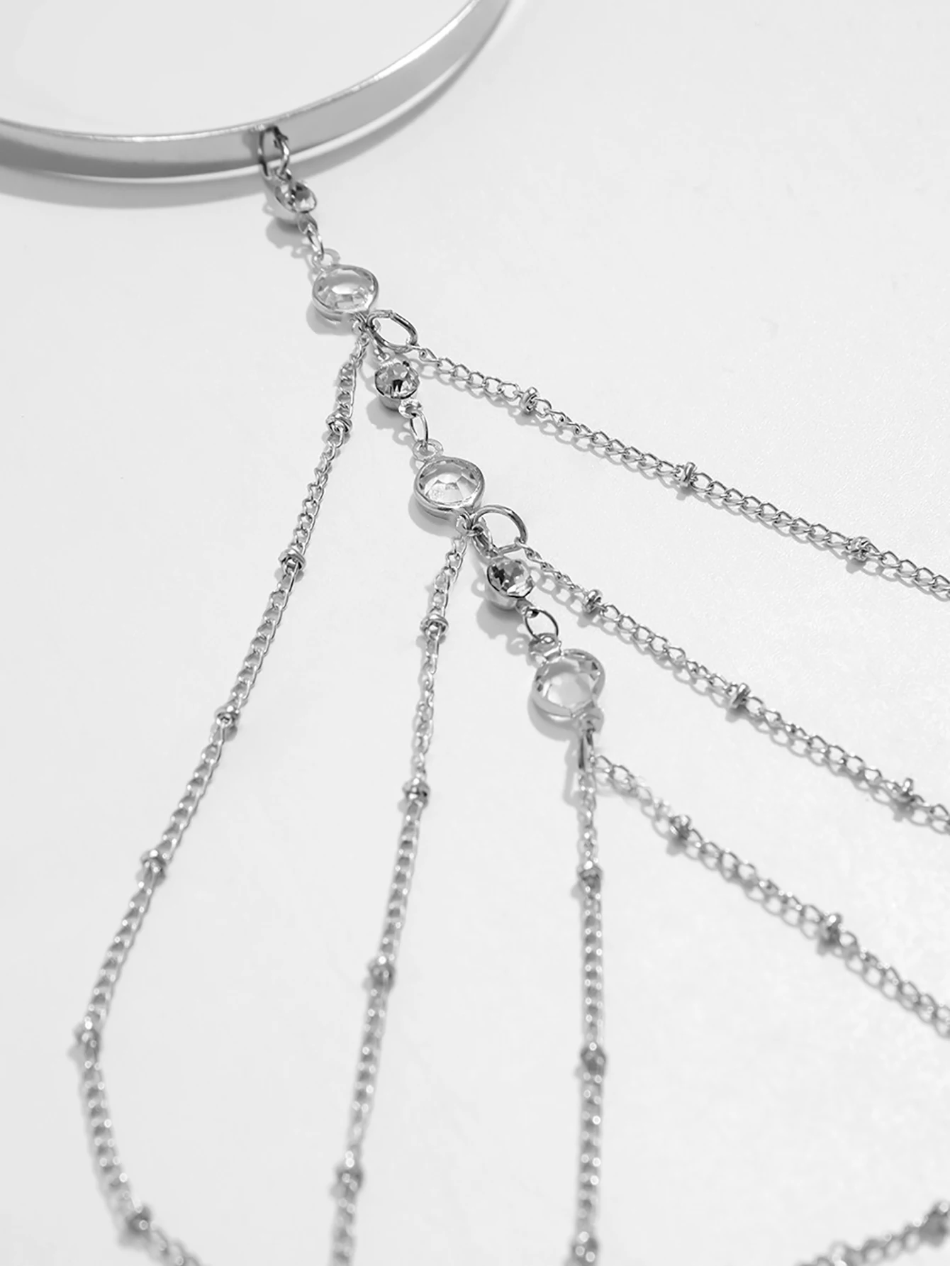 Fashion Crystal Multilayer Tassel Arm Bangle for Women Sexy Metal Rhinestone Beaded Open Adjustable Arm Bracelets Jewelry Gift