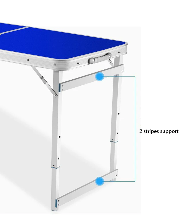 Stół kempingowy z aluminiowym panelem bocznym o szerokości 4 stóp, przenośny stół piknikowy z 4 krzesłami, lekki składany stół 120 cm