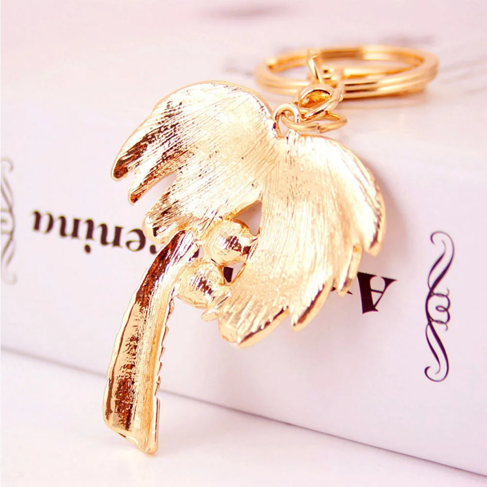 

Chic Crystal Coconut Tree Keychain Long Lasting Ornament for Bag Cell Phone Car Key Present Coconut Tree Keychain