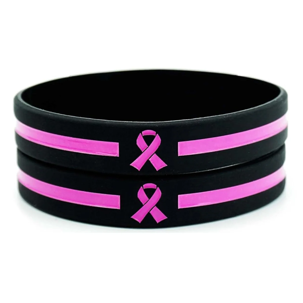 ADP-36 Pcs Breast- Awareness Bracelets Bulk Items Accessories Simple Pink Ribbon Silicone Wristbands