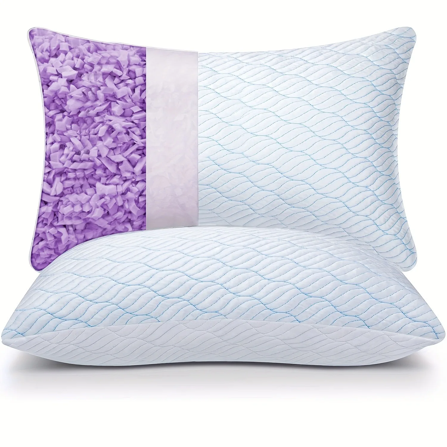 

1pc Shredded Pillows for Sleeping Adjustable and Foam Filling Cooling Bed Pillow for Back Side and Stomach Sleeper