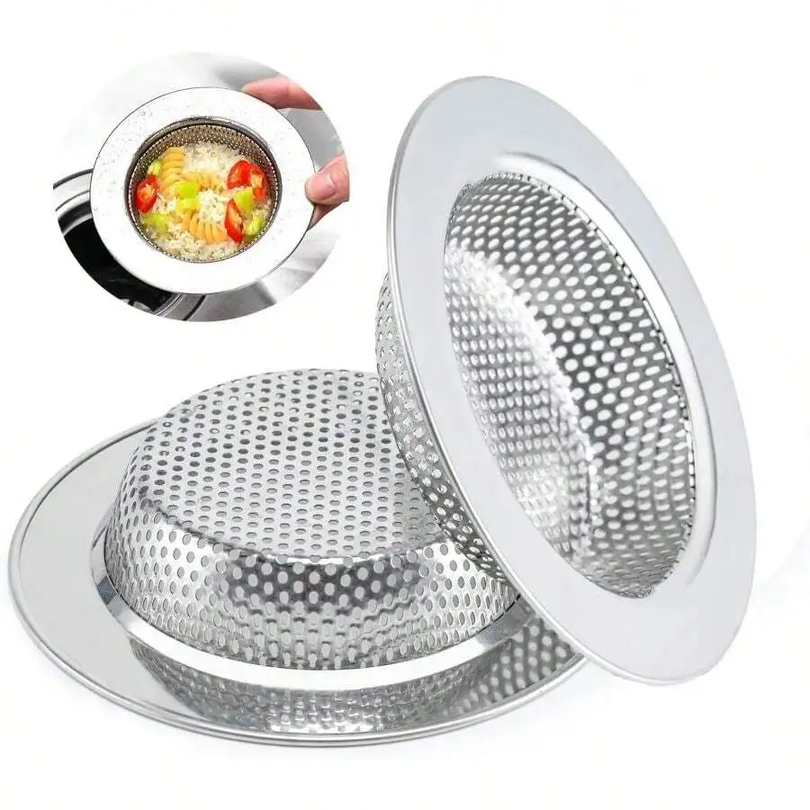 2 Pcs Kitchen Sink Strainer  For Most Kitchen Sink Drain Basket, Kitchen Sinks With Large Wide Rim 4.5 Diameter