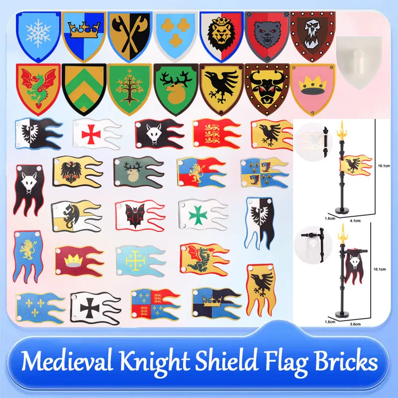 

Средневековый военный замок, флаг, волк, рыцарь, щит, строительные блоки, фигурки солдат Короля Льва с аксессуарами, DIY-конструктор, детская игрушка