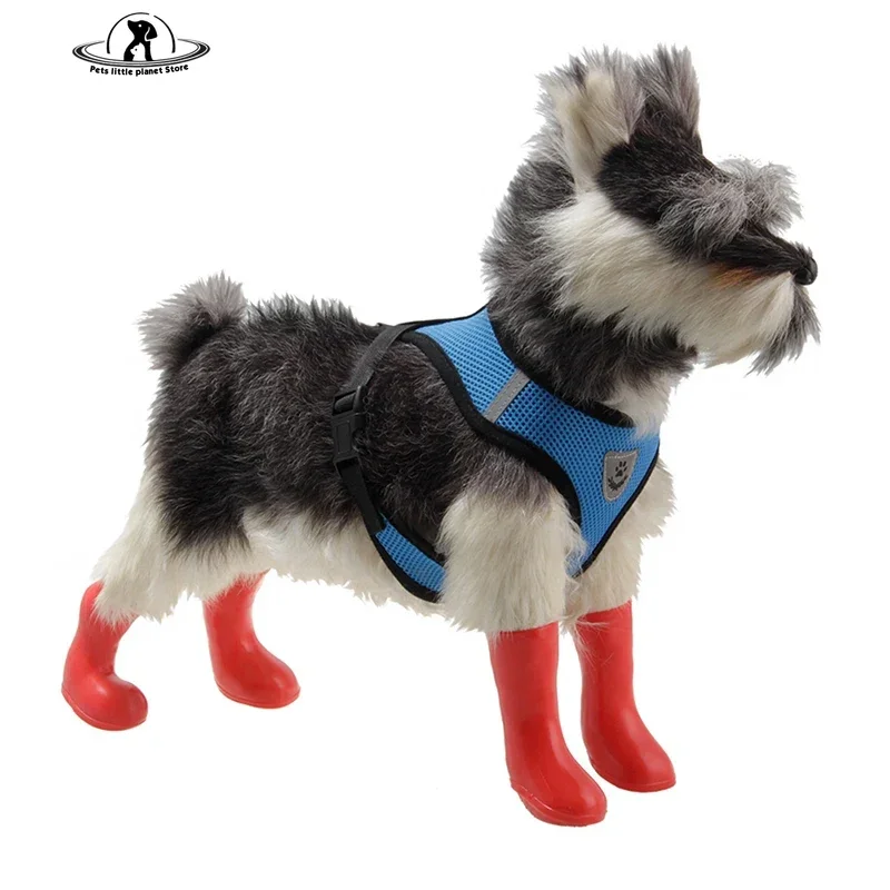 Pet Dog Cats Rain Pet Boots Rubber Portable Anti Slip Waterproof Pet Dog Cat Rain Pet supplies Size S/M/L