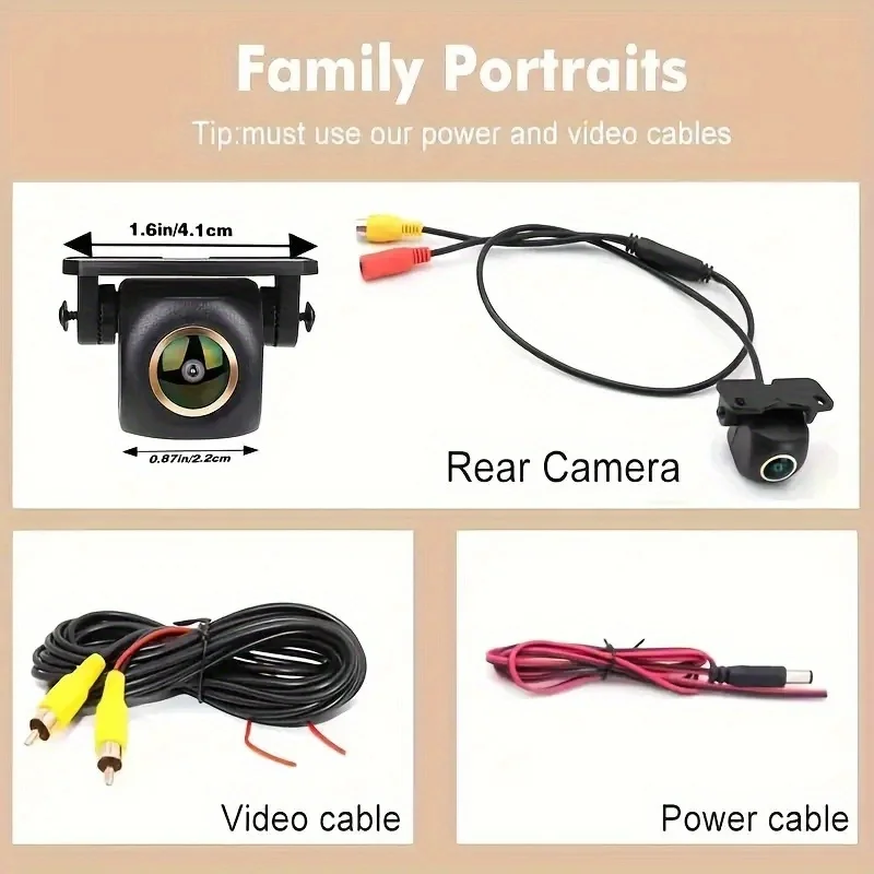 CCD Backup Camera with Dynamic Trajectory Guide Lines, Full-Color Night Vision & Smart Steering Assistance - for SUV, Truck, RV,