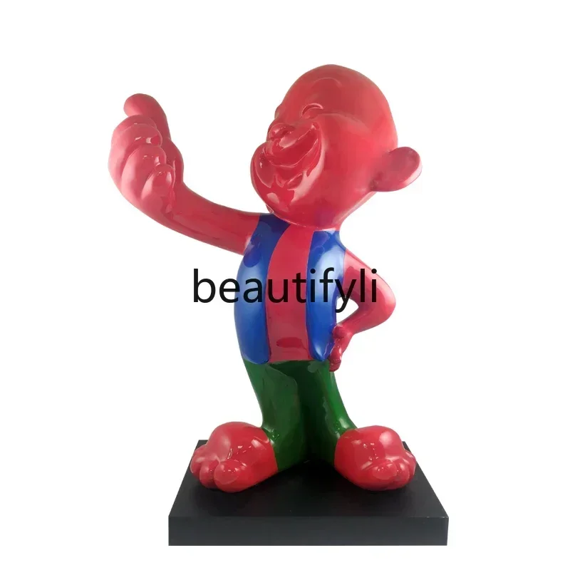 ls 27Floor-to-ceiling ornaments Welcome creative character sculpture Living room Front desk Cashier entrance decoration gifts