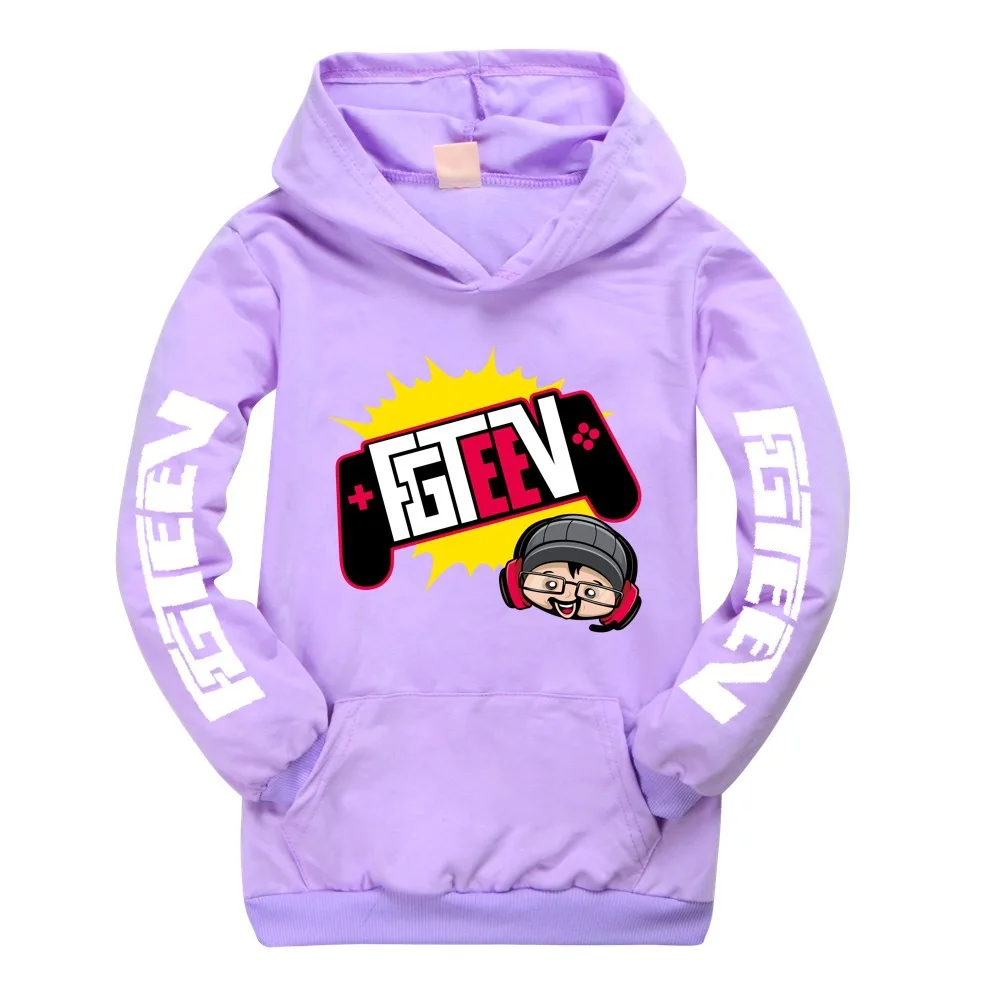 New Teens Children Fgteev Hoodies Cute Cartoon Girls Boys Pocket Sweatshirts Long Sleeve Spring Toddler Kids Clothes  3-16Y