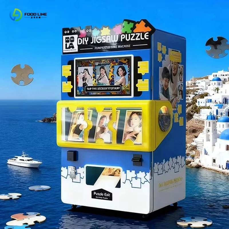 2026 New Jigsaw Vending Machine Automatic DIY Photo Puzzle Smart Pay Coin & QR for Hotel Customized