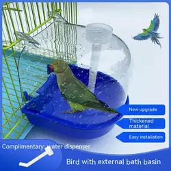 Hanging Bird Bath Cube Parrots Bathtub Bath Shower Box Cage Accessory for Little Bird Canary Budgerigar Cockatiel Lovebird Boxes