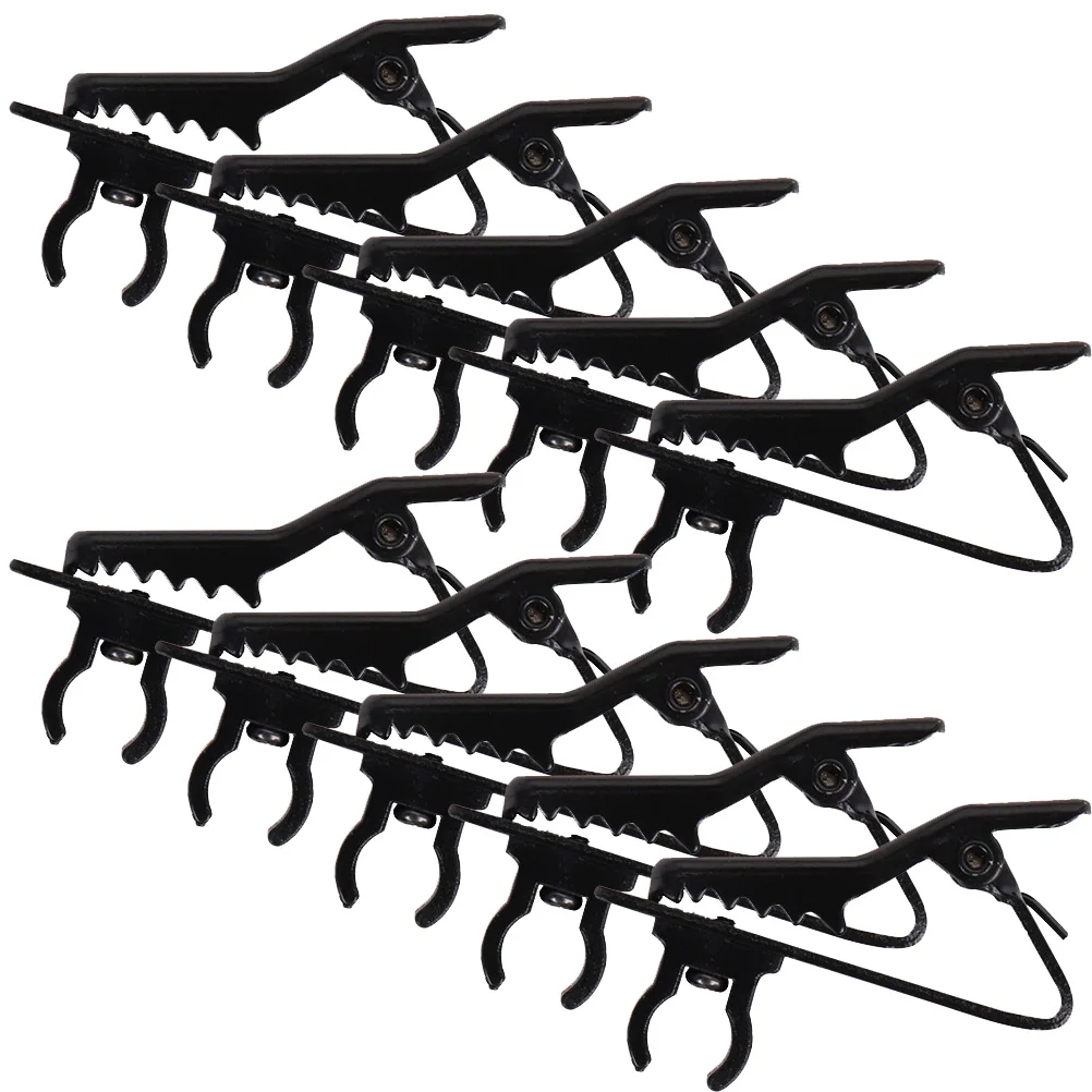 

10 Pcs Microphone Lavalier Clips Speaker Stand Wireless Metal Multiple Lapel Tie Replacement