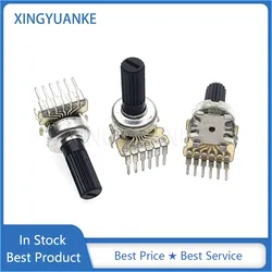 10PCS 1212 Type Double B50K B503 Audio Power Amplifier Volume Adjustment Potentiometer Single Row 6-Pin Flower Shaft Length 15MM