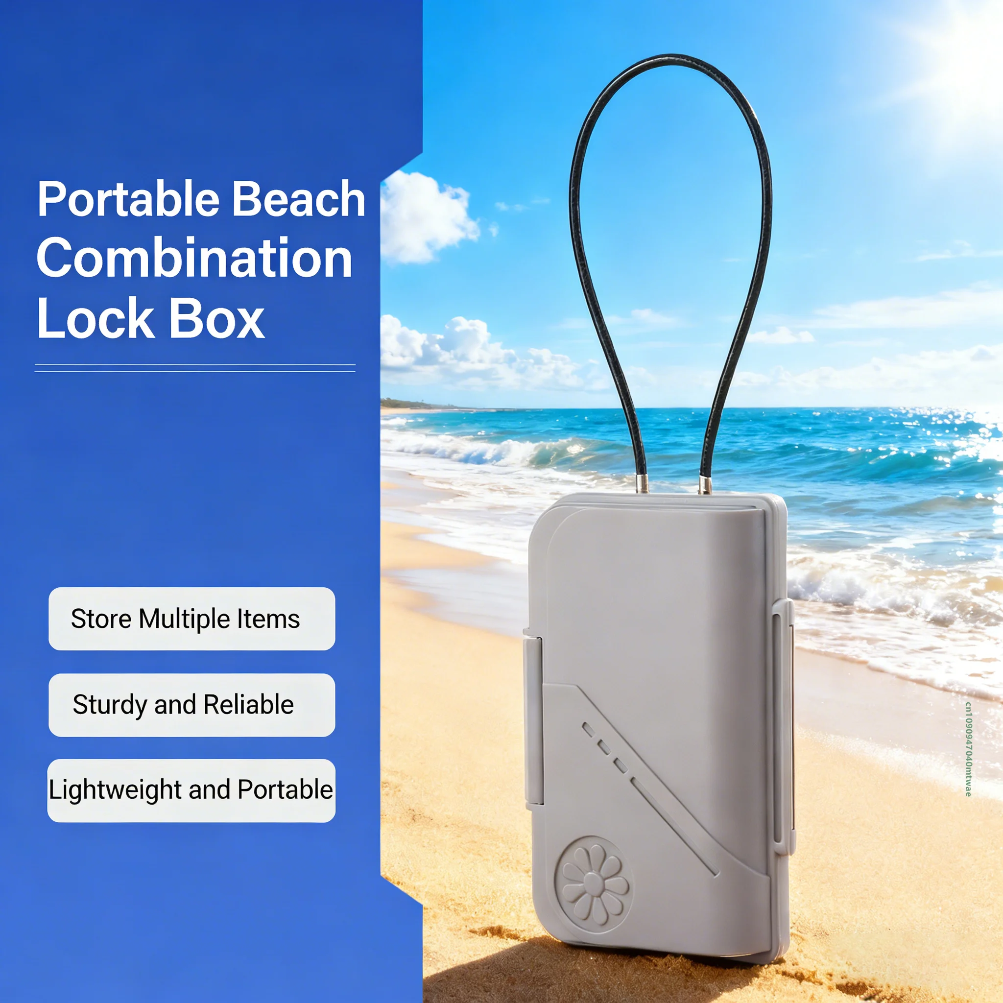 Portable Lock Box 4-Digit Combination Safe Boxes with Cable Anti-Theft Security Lockbox Small Resettable Personal Password Case