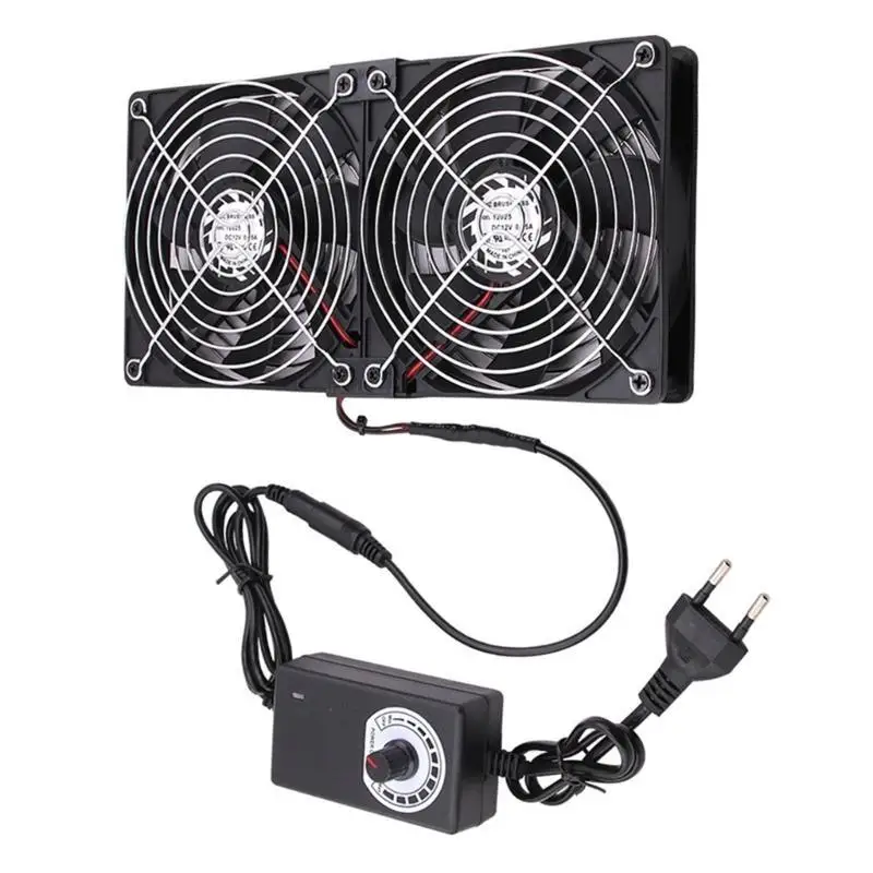 Y1UB 2x 120mm 100-240V USB Powered 20CFM High Cooling Fan for Router