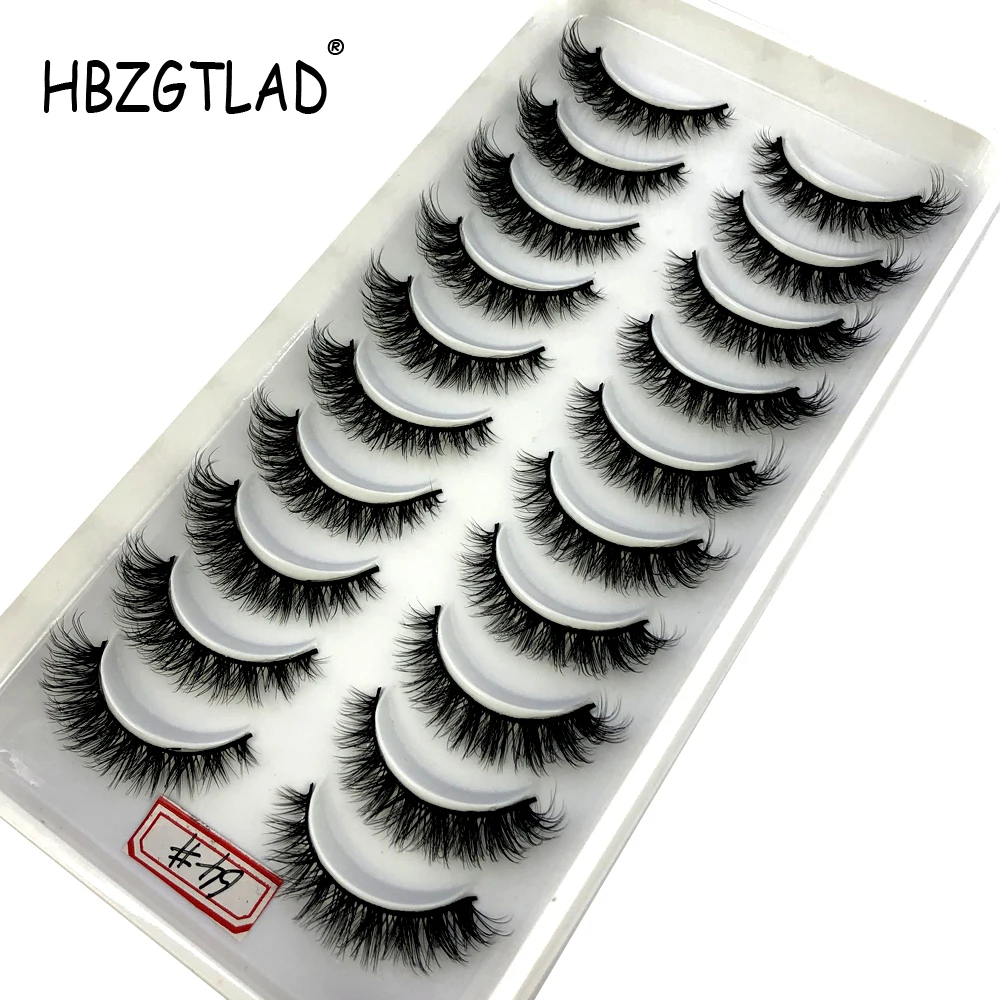 HBZGTLAD Natural False Eyelashes 10 Pairs Dramatic 3D Mink Lashes Thick Fake Eyelash Extension Faux Cils Makeup maquiagem