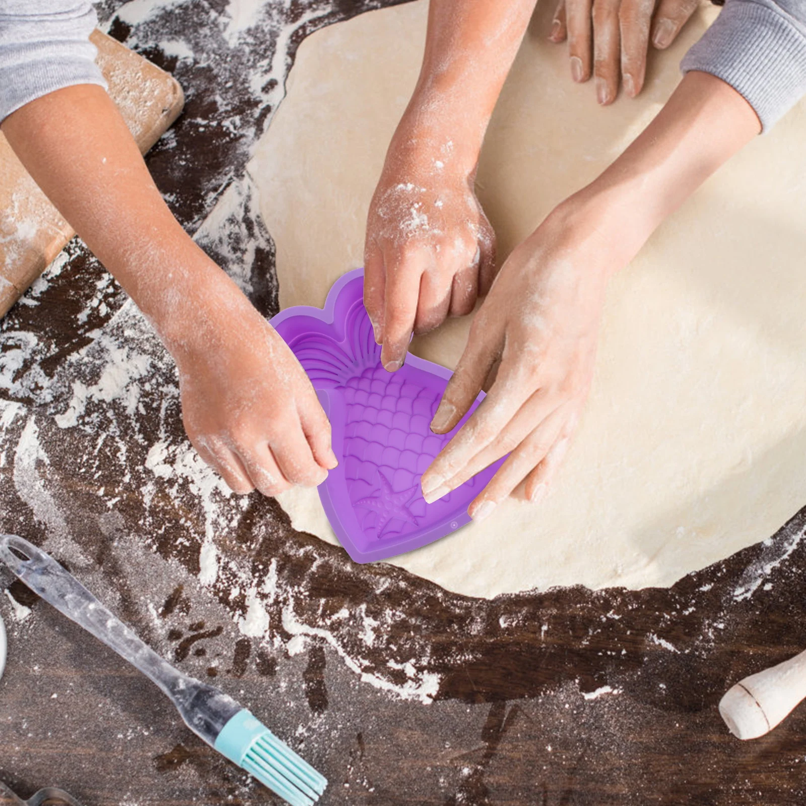 

Mermaid Shaped Silicone Baking Pan Nonstick Cake Mold Heat Resistant Grade Kitchen Bakeware Tool For