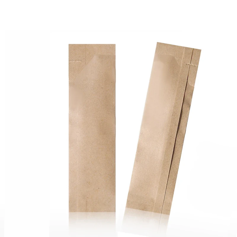 100pcs Kraft Paper White Food Powder Coffee Flat Storage Packaging Bags Aluminum Foil Heat Sealable Open Top Pouches