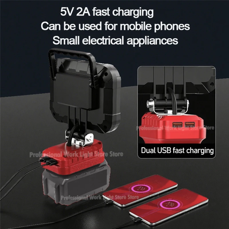 لميلووكي LED ضوء العمل 18 فولت بطارية ليثيوم أيون 3 بوصة مصباح محمول مصباح يدوي خارجي التخييم الأضواء 15 الخرز مع USB