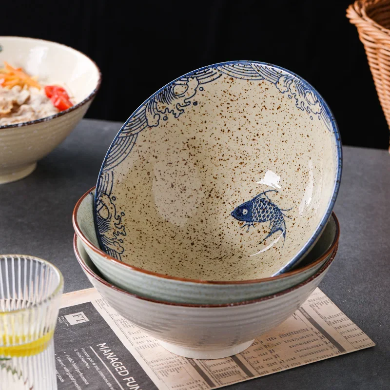 8 inch ceramic hat salad bowl Japanese Lamian Noodles bowl ceramic tableware 1PC 2